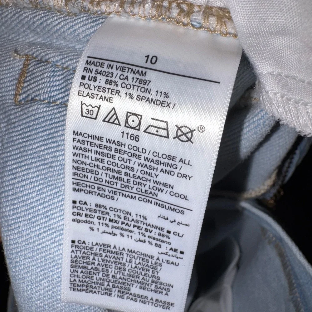 Old Navy Girls Light Wash High-Rise Flare Distressed Denim Jeans Size 10 NWOT